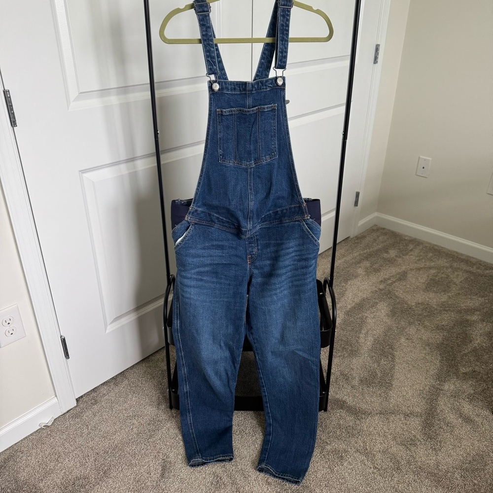 Maternity Blue Denim Overalls
